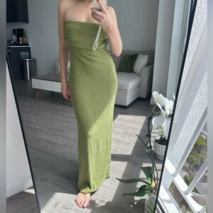 Zara Sage Green Ruched Skirt